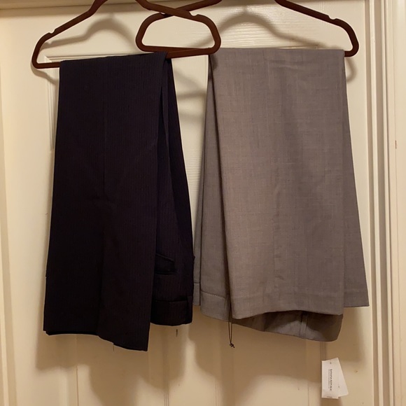 2pair trousers, one gray and one blk pin stripe - Picture 8 of 11